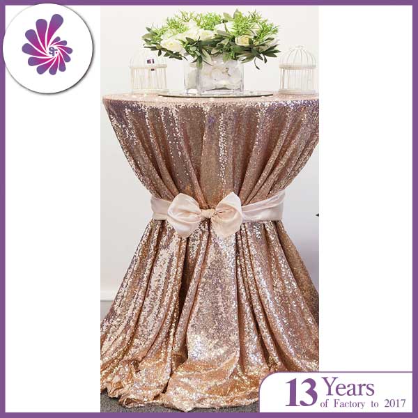 Sequin Tied Bar Table Cover