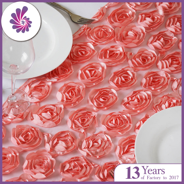Satin Rosette Table Runner for Wedding and Party