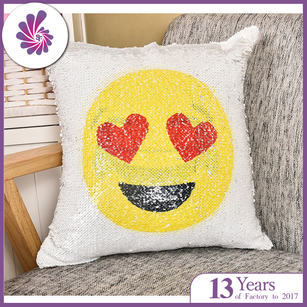 Emoji Reversible Sequin Cushion Cover