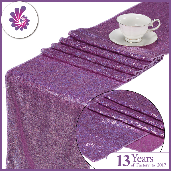 Sparkling Lavender Purple 3MM Sequin Table Runner