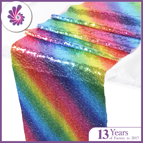 Rainbow Stripes 3MM Sequin Table Runner