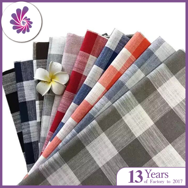Checked Linen Fabric Plaid Material