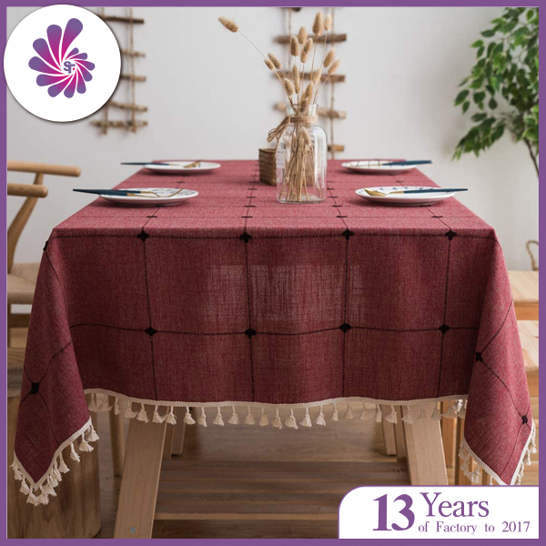 Cotton Linen Dust-Proof Table Cover for Party Table Cover Kitchen Dinning