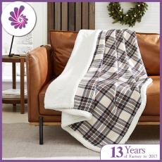 Plaid Throw Blankets Reversible Fluffy Plush Flannel Fleece Blankets